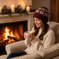 Cozy Fireplace Hot Cocoa Winter Home — Snowflake Beanie