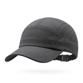 Charcoal gray performance running cap white background hero shot