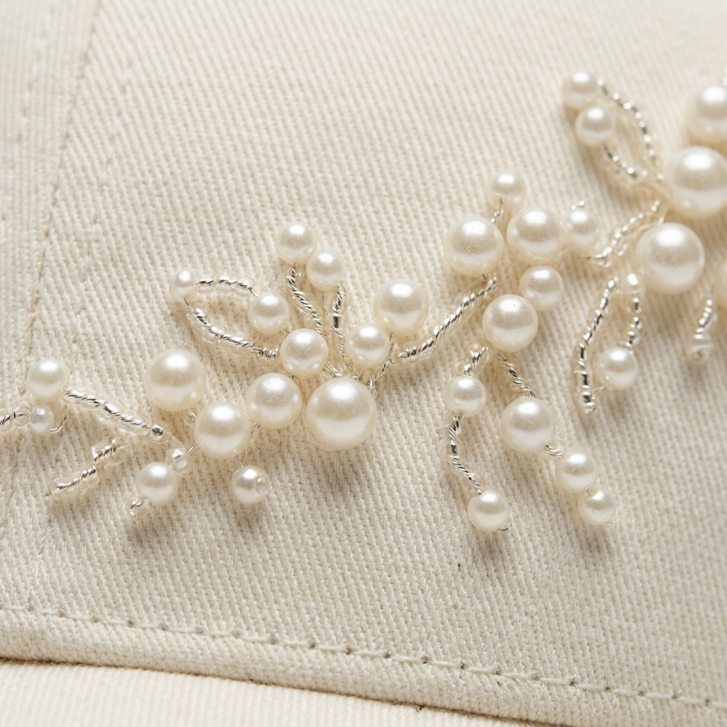 Pearl Embellishment Macro Detail — Corrected