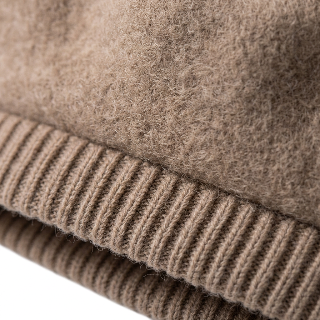 Ribbed Knit Band Base Macro Detail